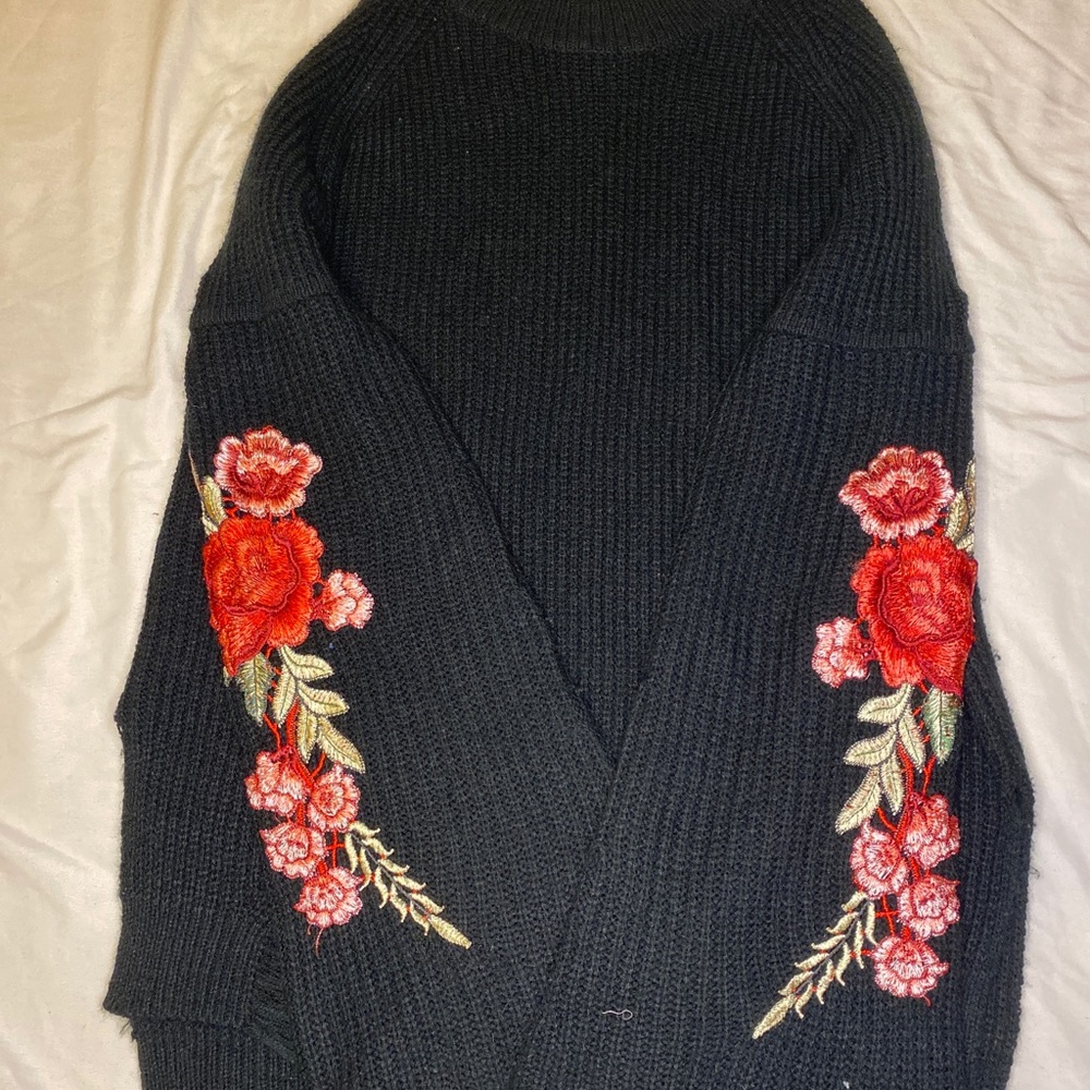 Cold shoulder sweater